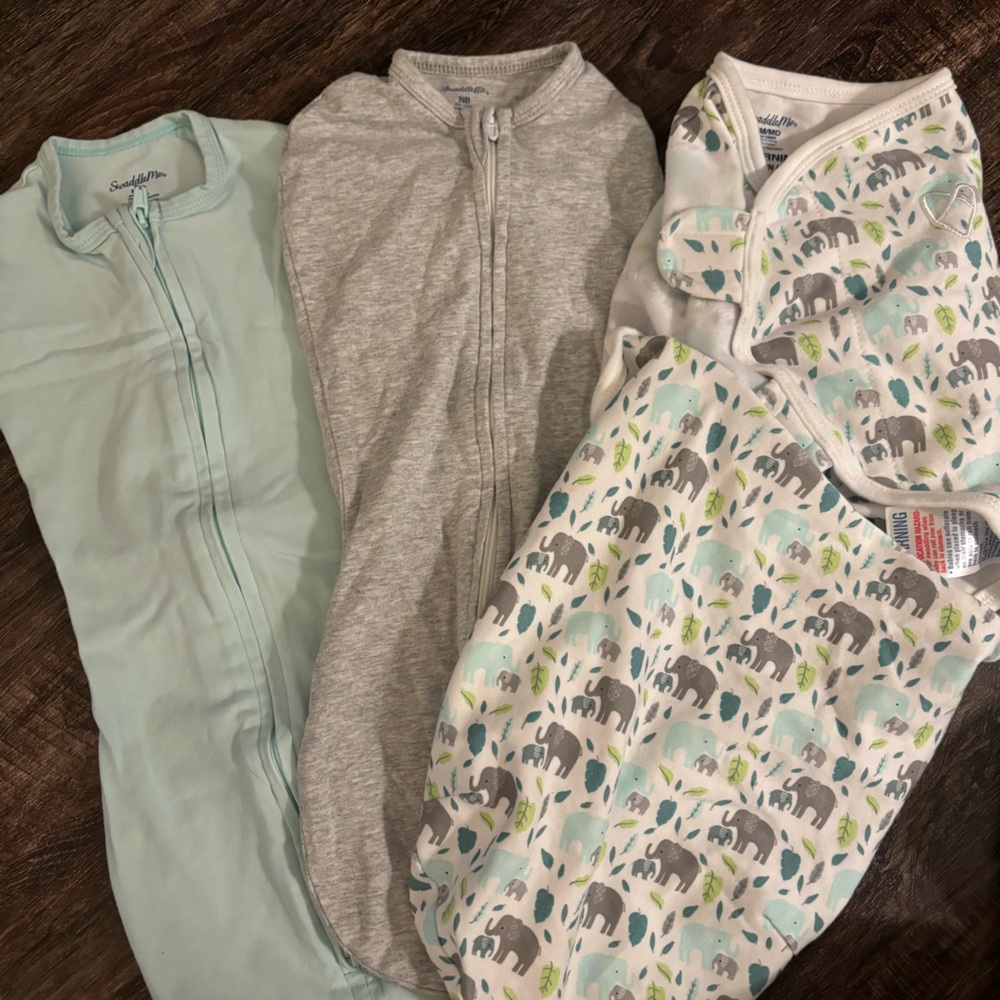 SwaddleMe Baby Swaddle Set - Elephant Print and Solid Colors